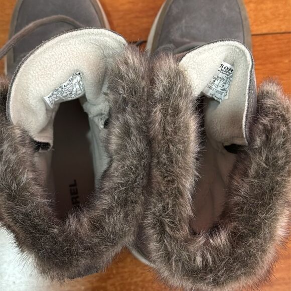 Sorel Women's Gray Fur-Trimmed Boots size 6 - Picture 7 of 11